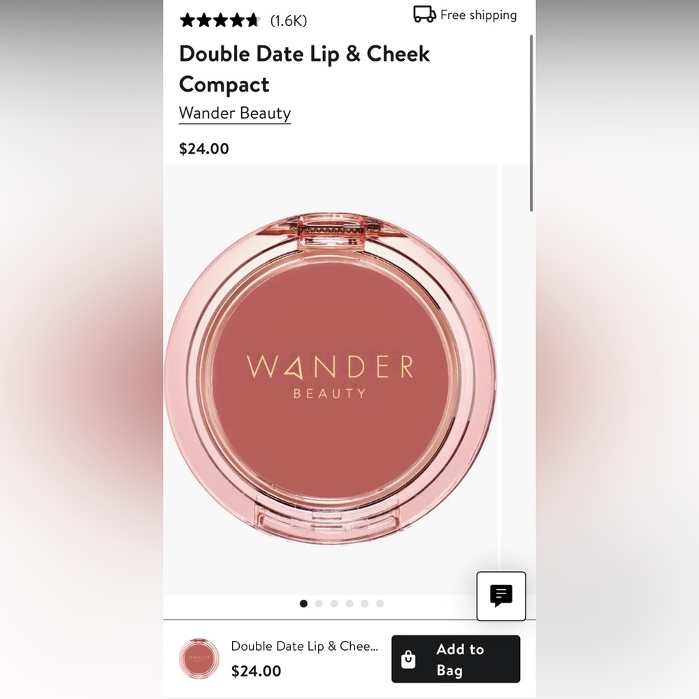 Brand New Wander Beauty Double Date Lip and Cheek Honeymoon Swipe $24 Nordstrom